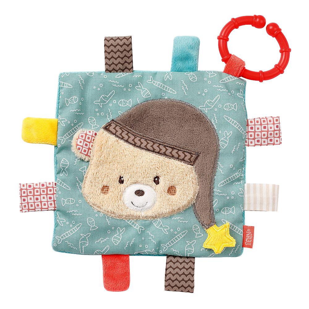 Crinkle toy bear with ring