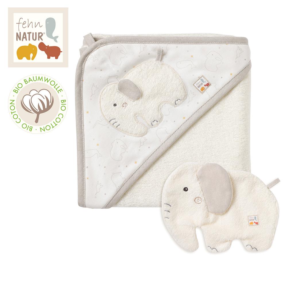 Elefant Baby Geschenkset Kapuzenbadetuch Kinder Handtuch 