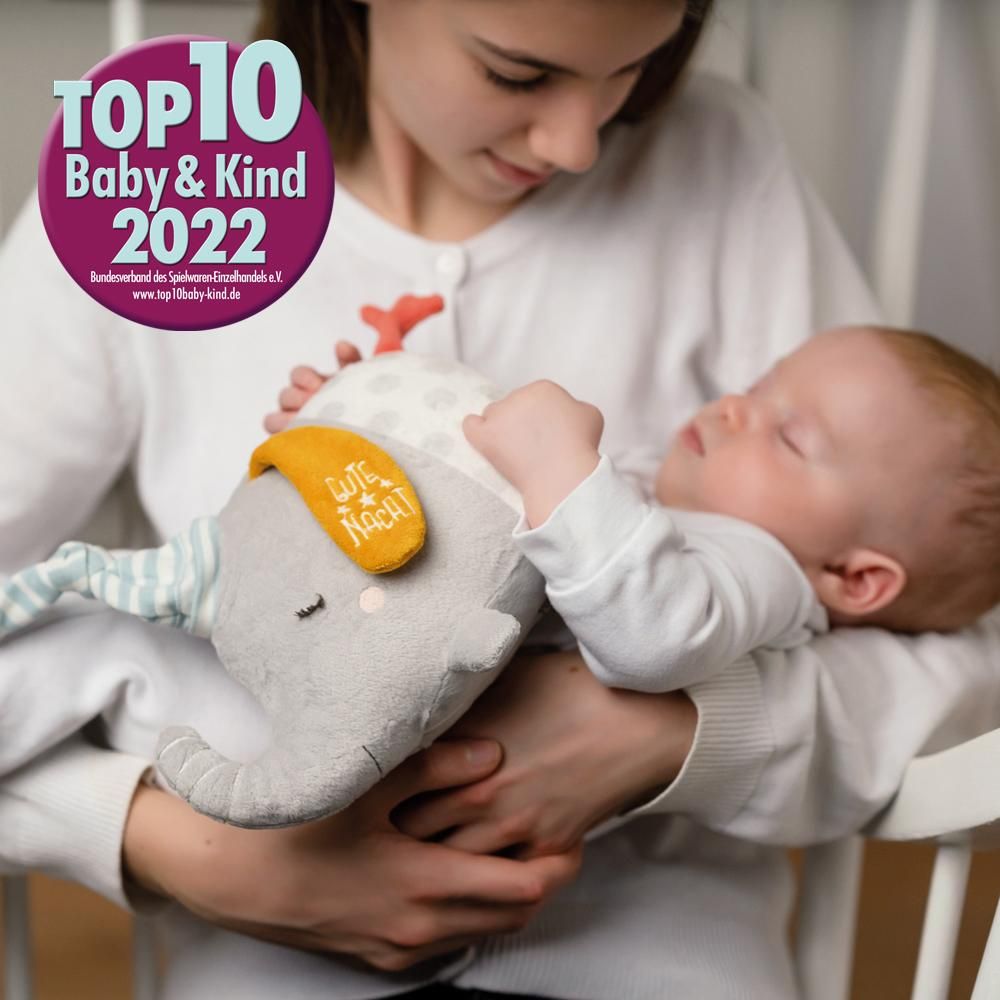 Bild Fehn - schlafendes Baby mit Nachtlicht Elefant - TOP 10